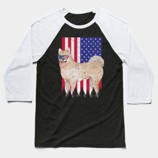 Akita Chow Patriotic Dog Usa Pride American Flag Baseball T-Shirt